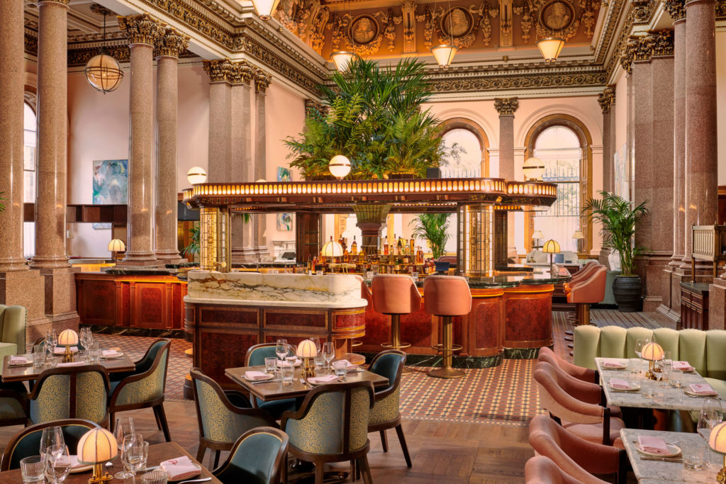 Interior of a restaurant at Gleneagles Townhouse