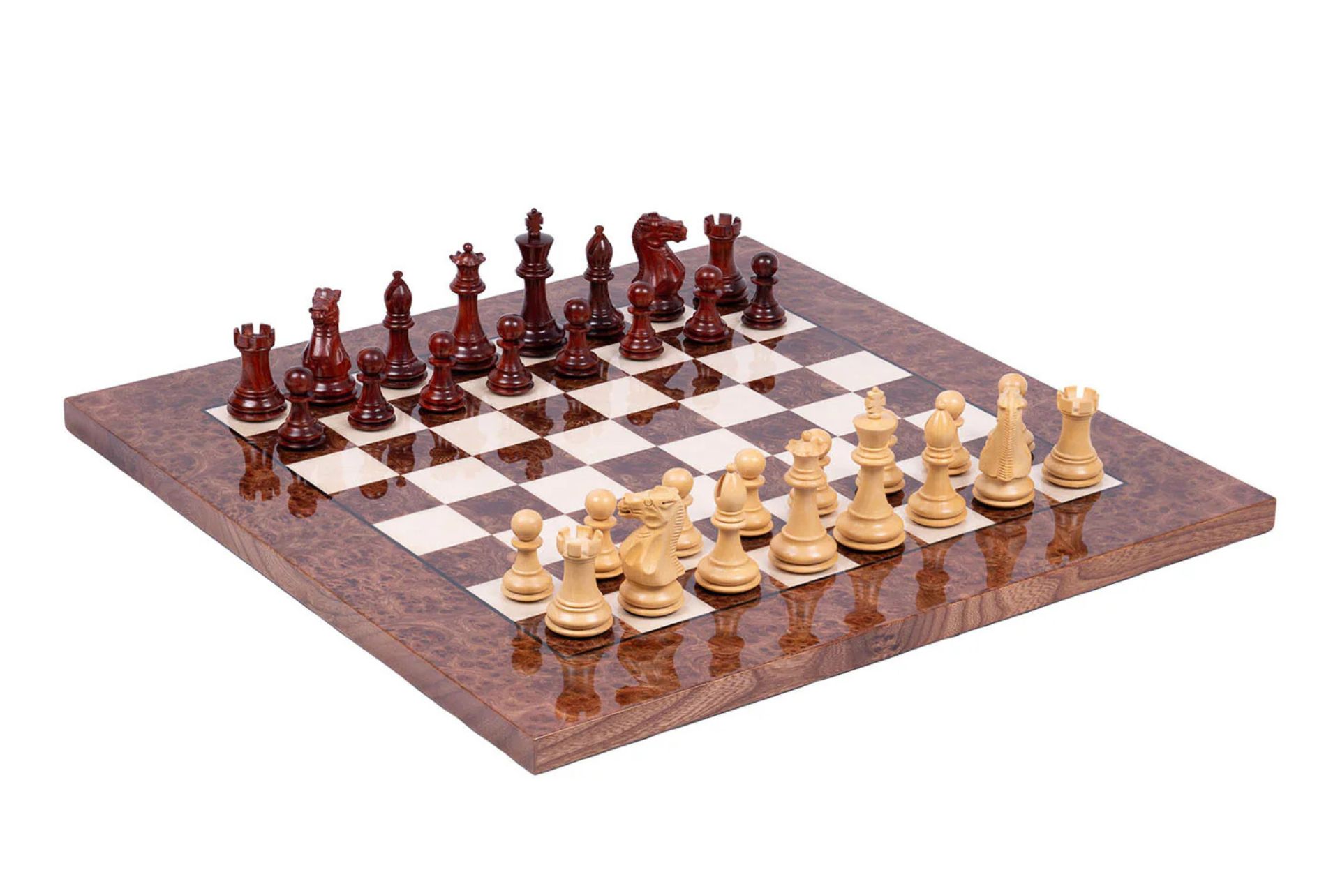 Elm wood professional chess set