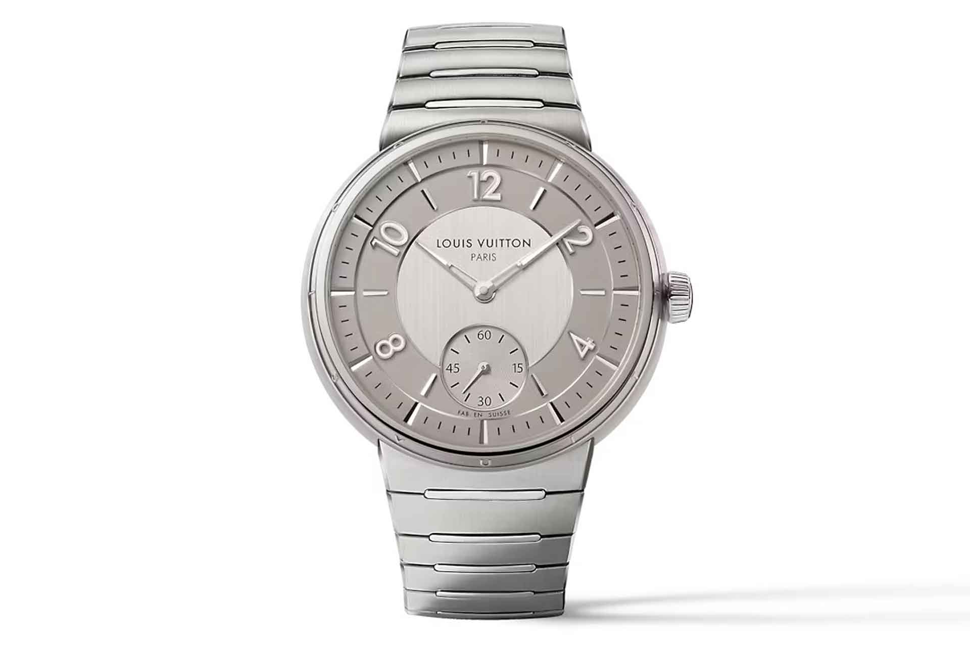 Steel Tambour watch from Louis Vuitton
