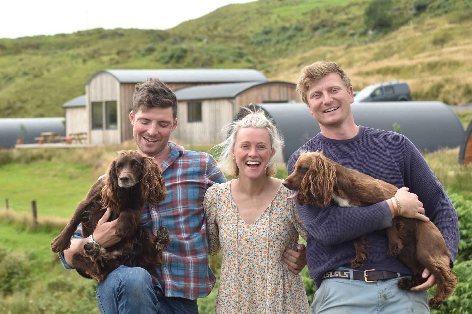 Cadzow family and their two spaniels