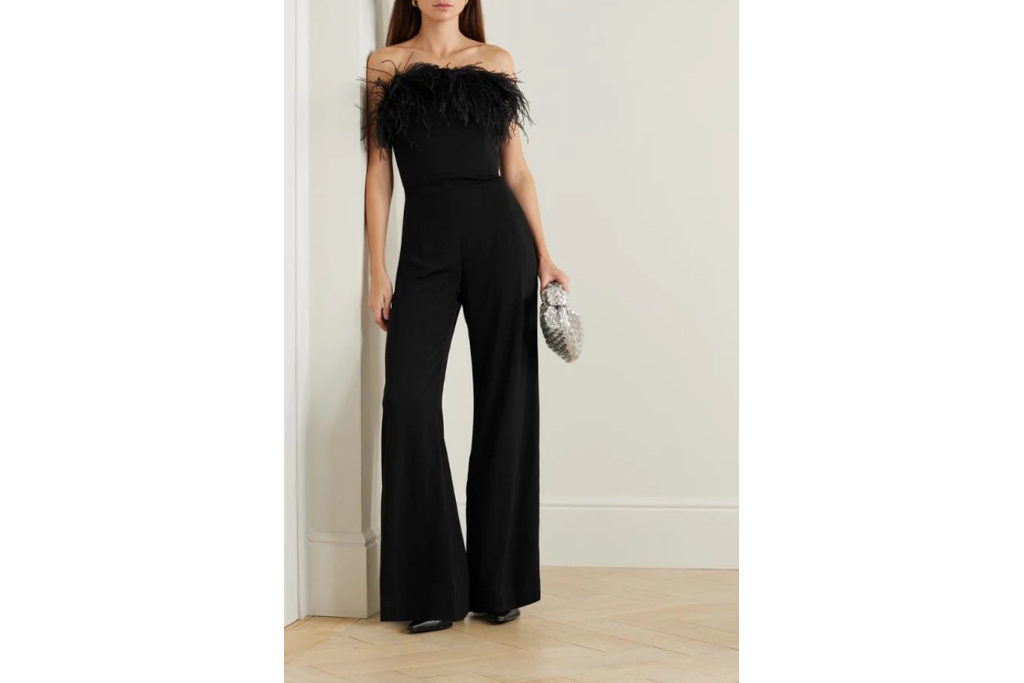 Woman in black jumpsuit