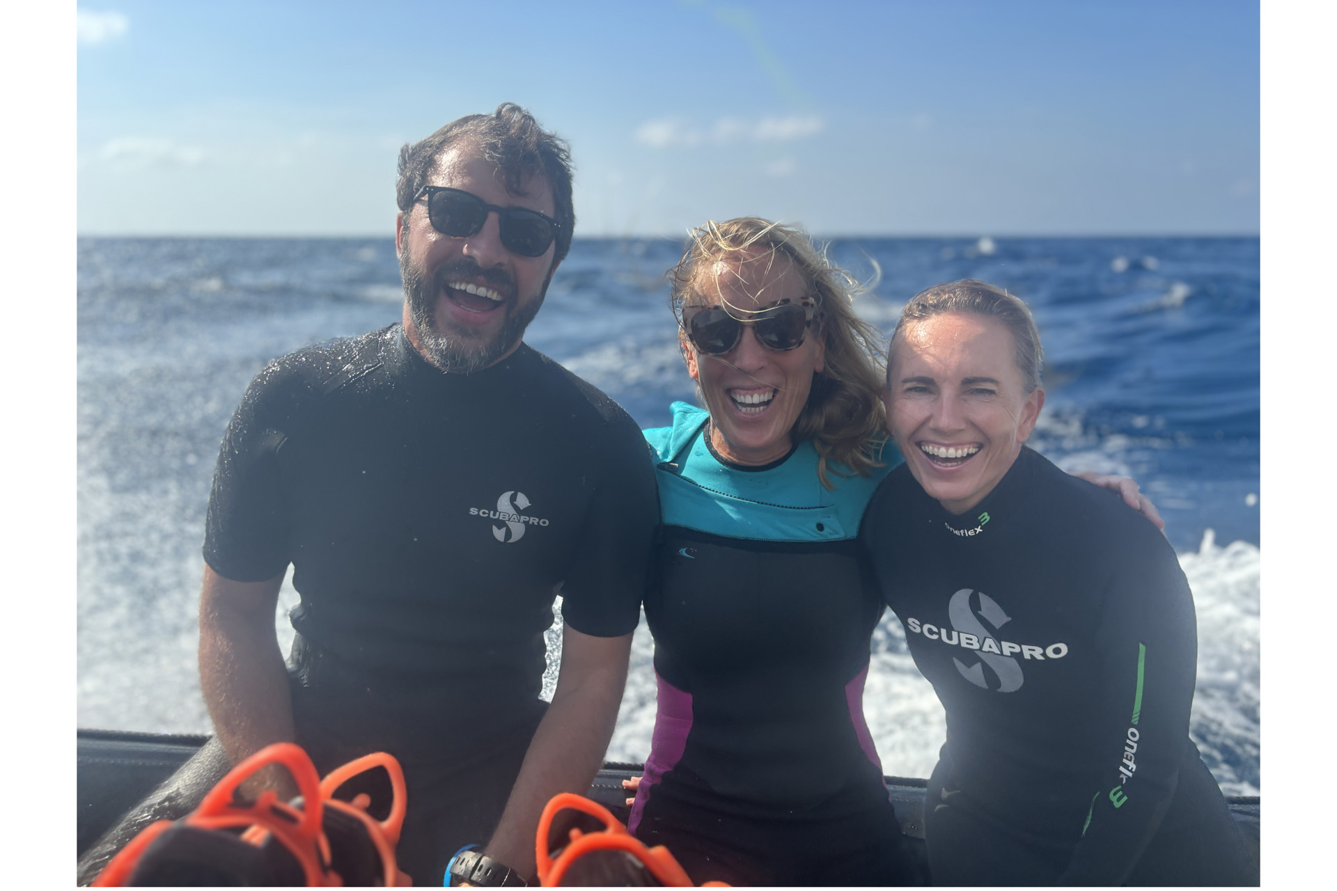 Abi with dive buddies Carlos and Gabriela