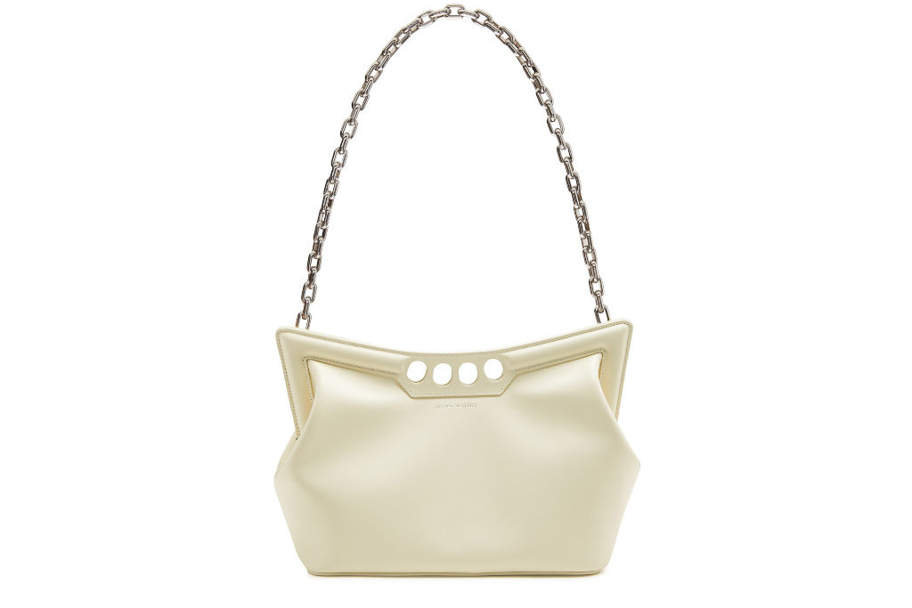 Cream clutch bag
