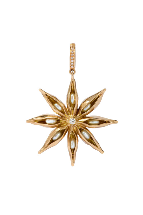 Gold star anise charm