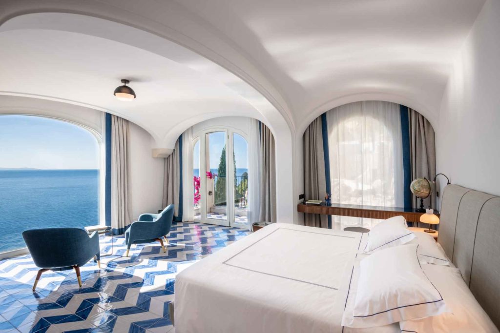 Amalfi hotel room with sea views