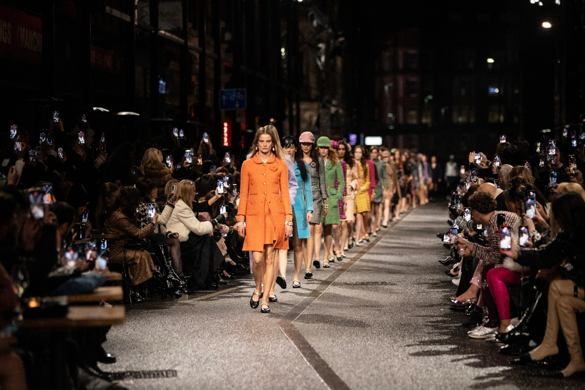 Chanel models walking runway in Manchester