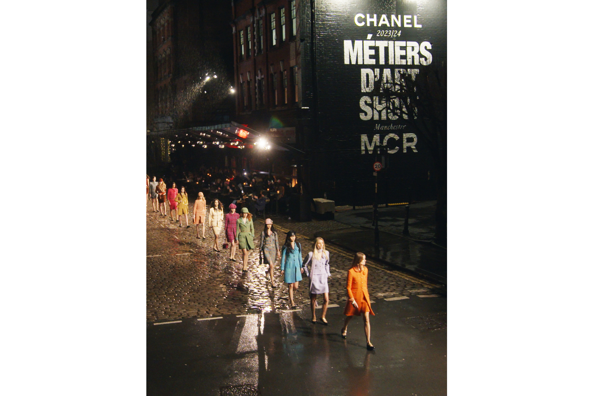Chanel models walking runway in Manchester