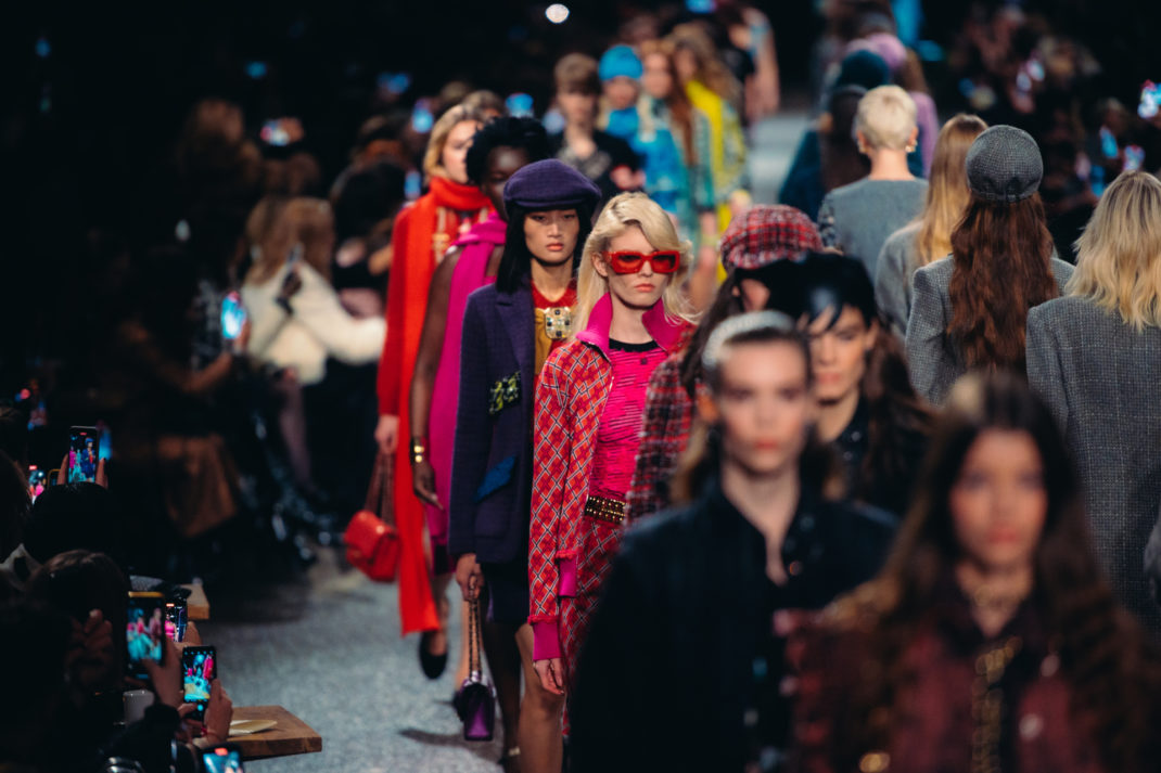 Models walking runway