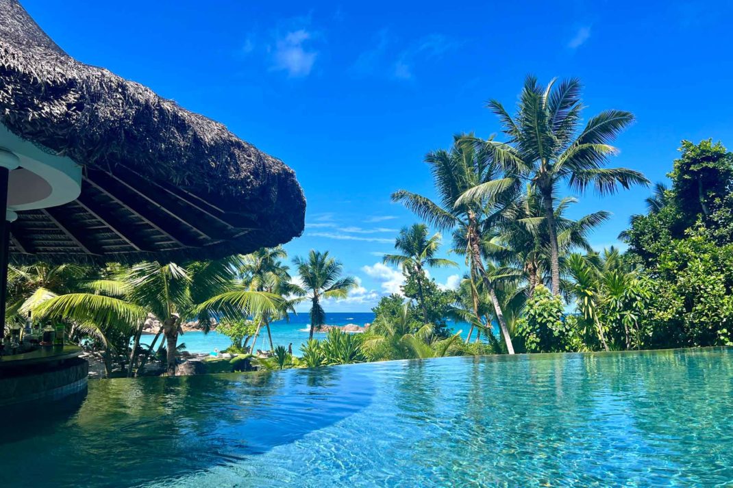 Infinity pool in the Seychelles