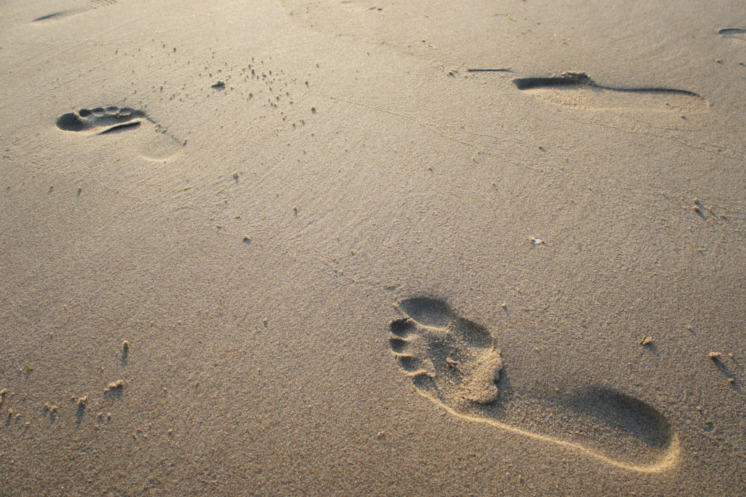Footprint in sand