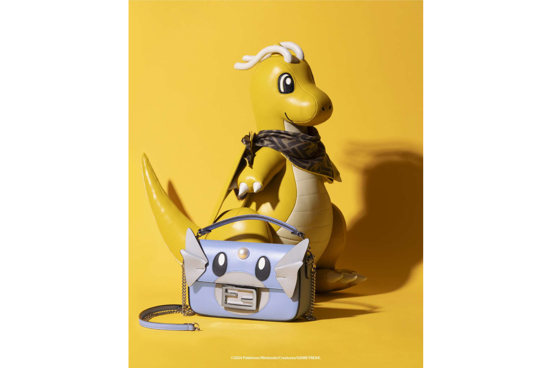 Pokemon themed bags on yellow bags | FENDI x FRGMT x POKÉMON