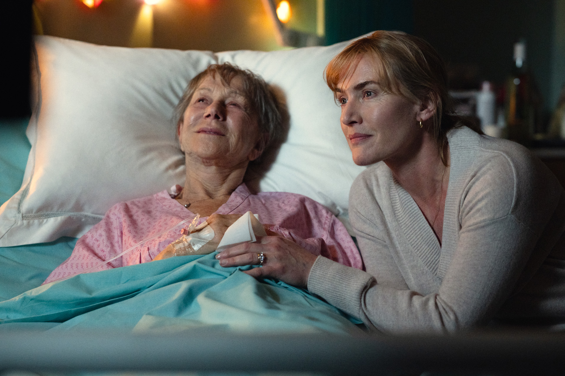 Helen Mirren as June, Kate Winslet as Julia in Goodbye June