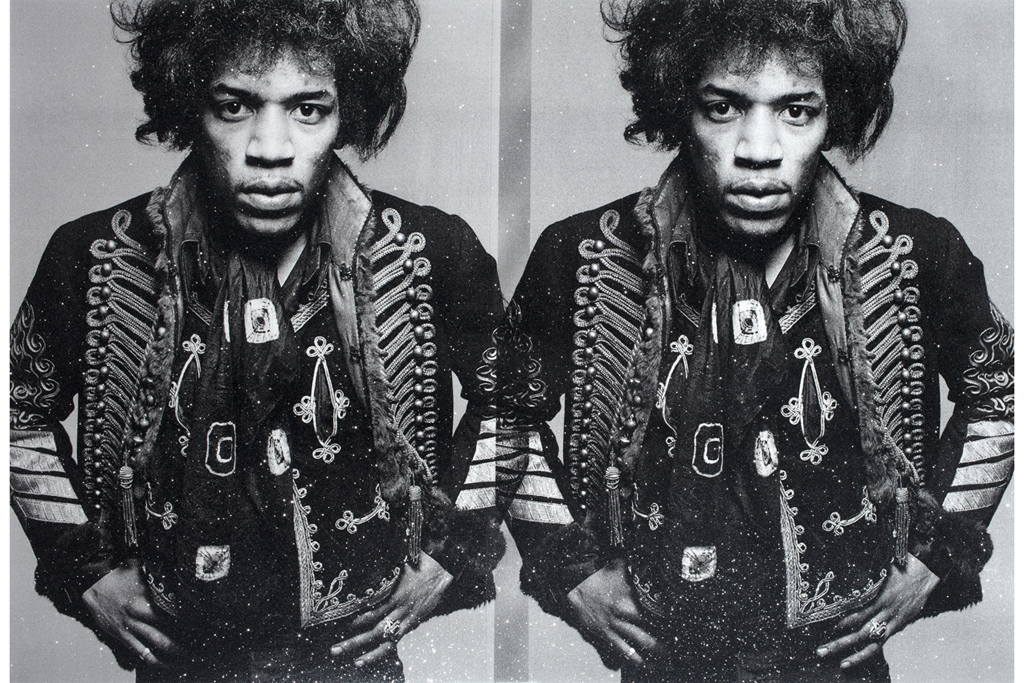 Hendrix Wild Thing Triptych (Wild White) 2023. Russell Young