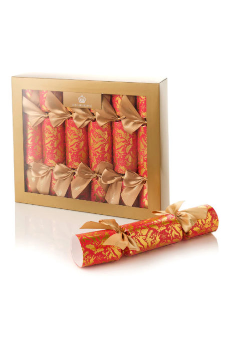 Gold and red festive crackers