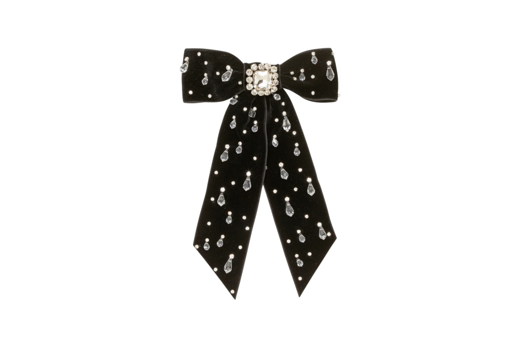 Black bow barrette