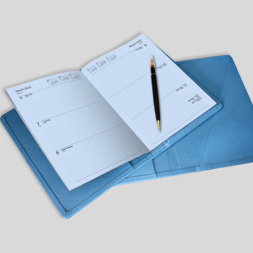 Blue leather book