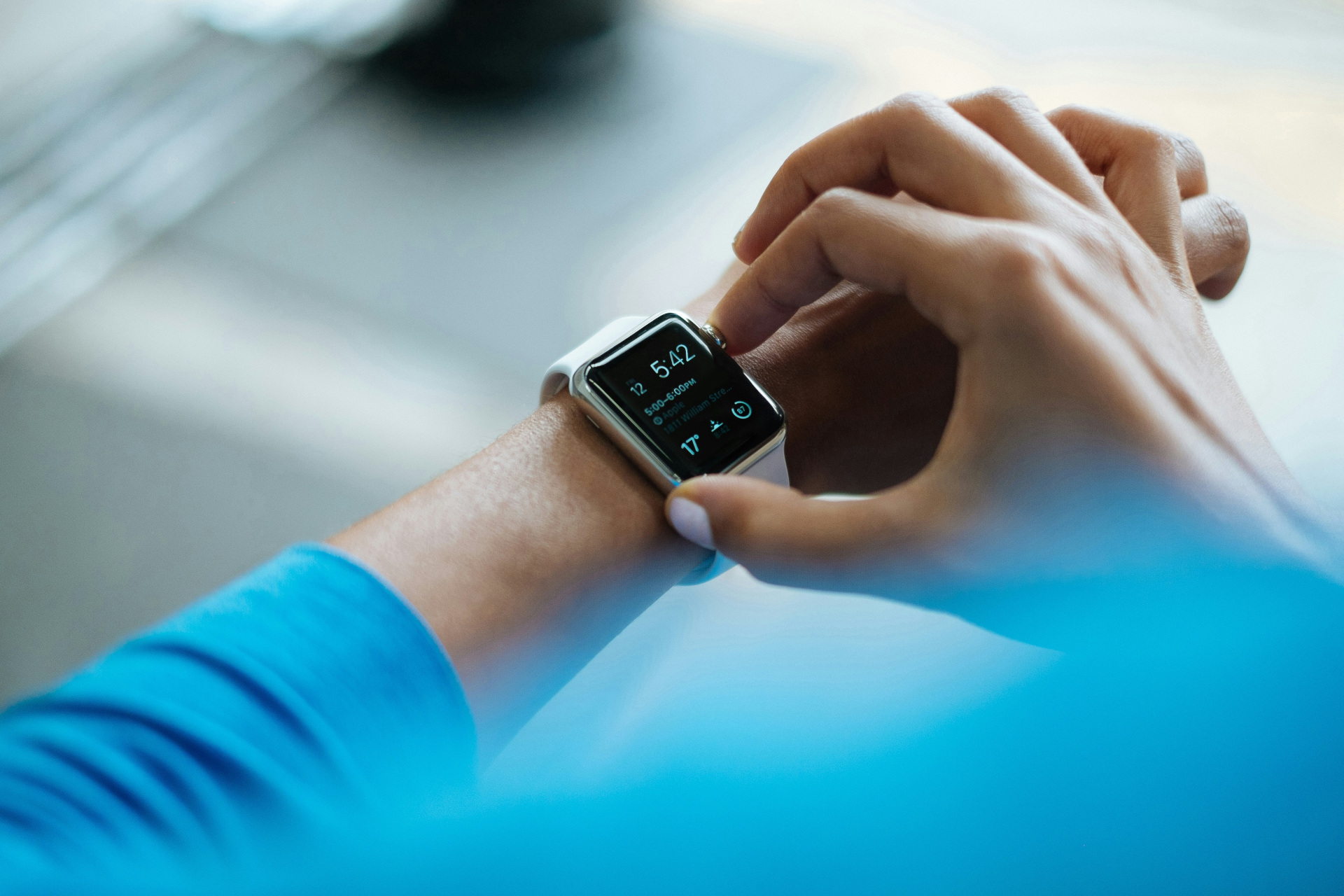 Close up of someone adjusting digital watch