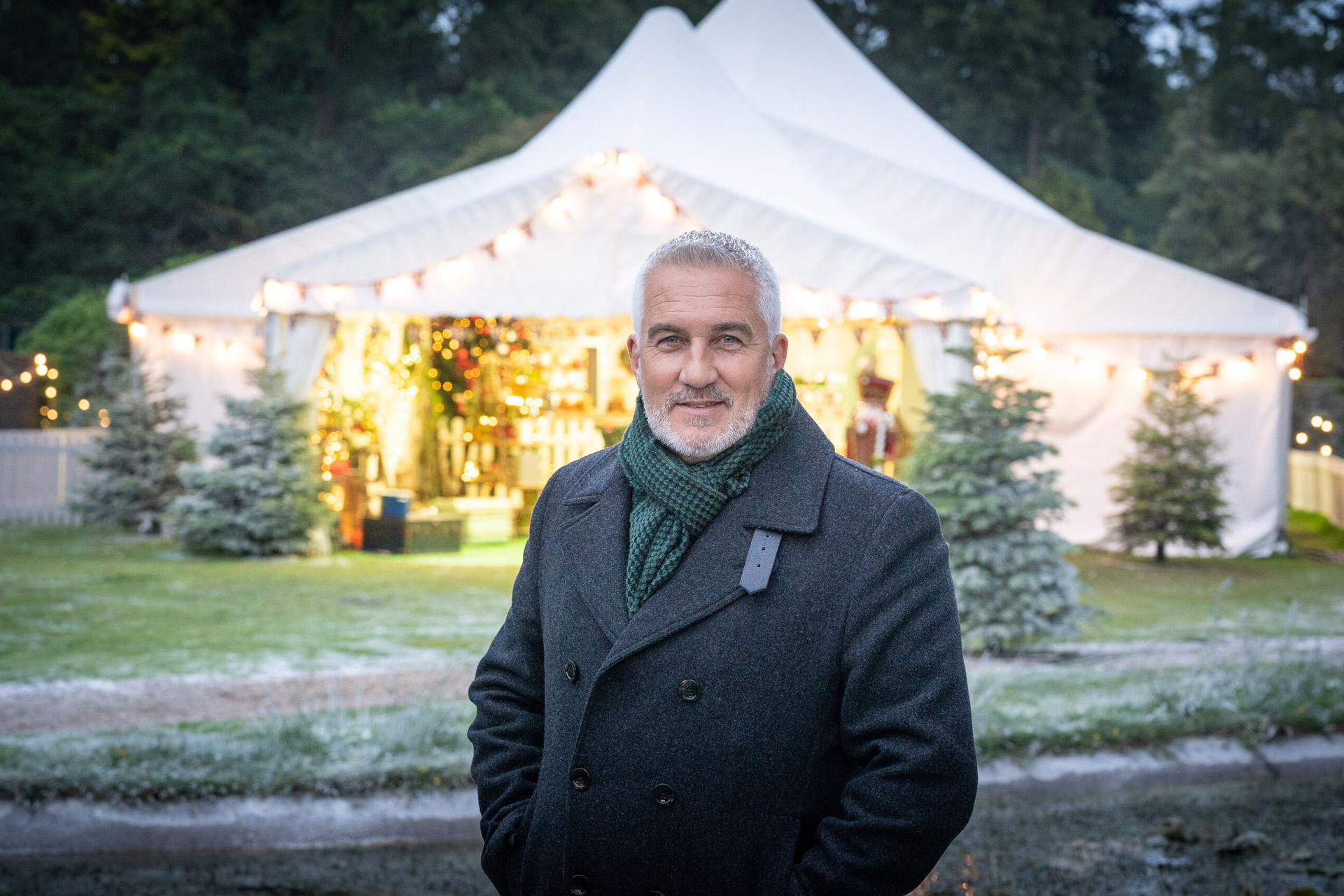 Paul outside a Christmas Bake Off tent