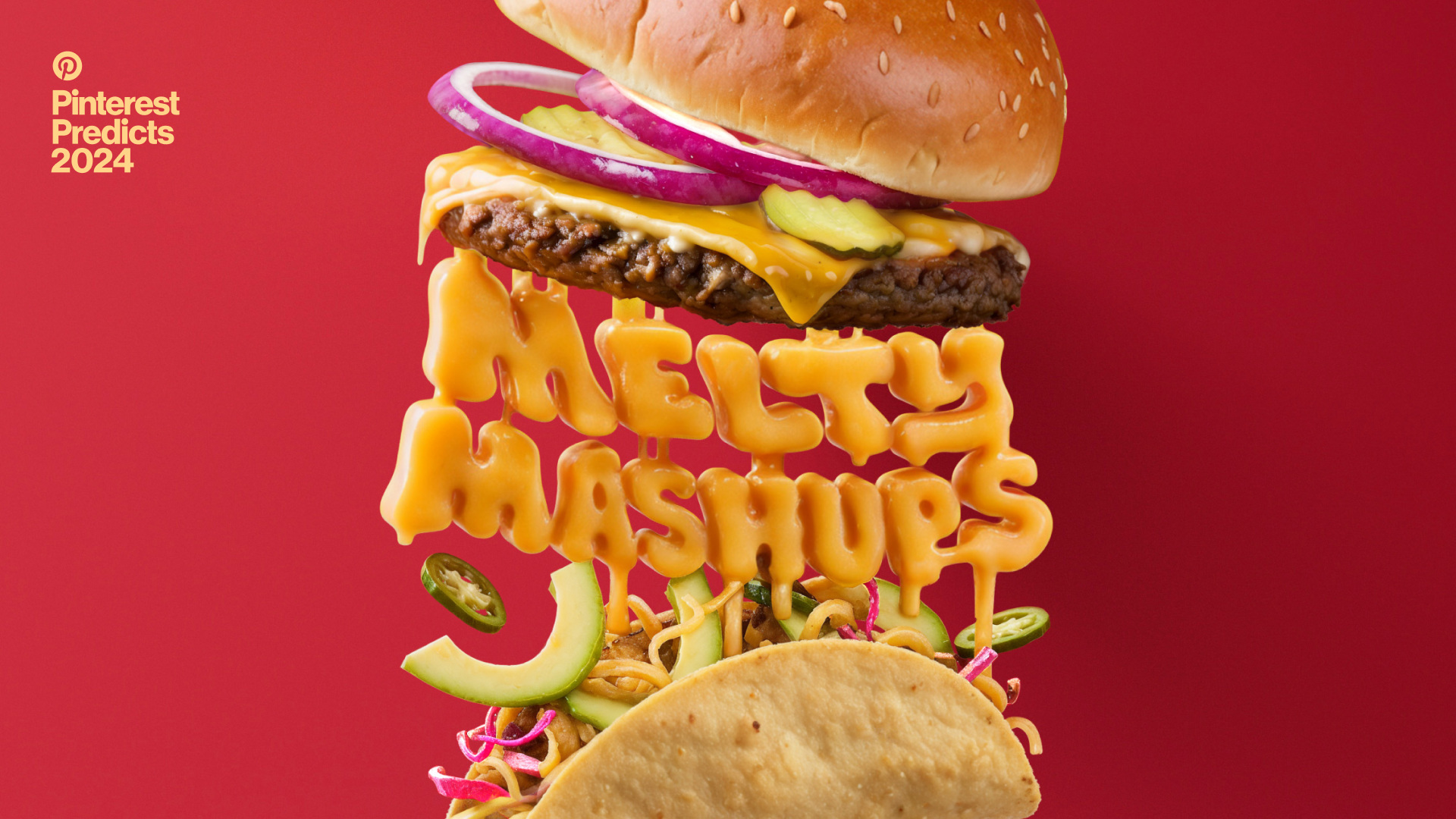 Open cheeseburger with taco