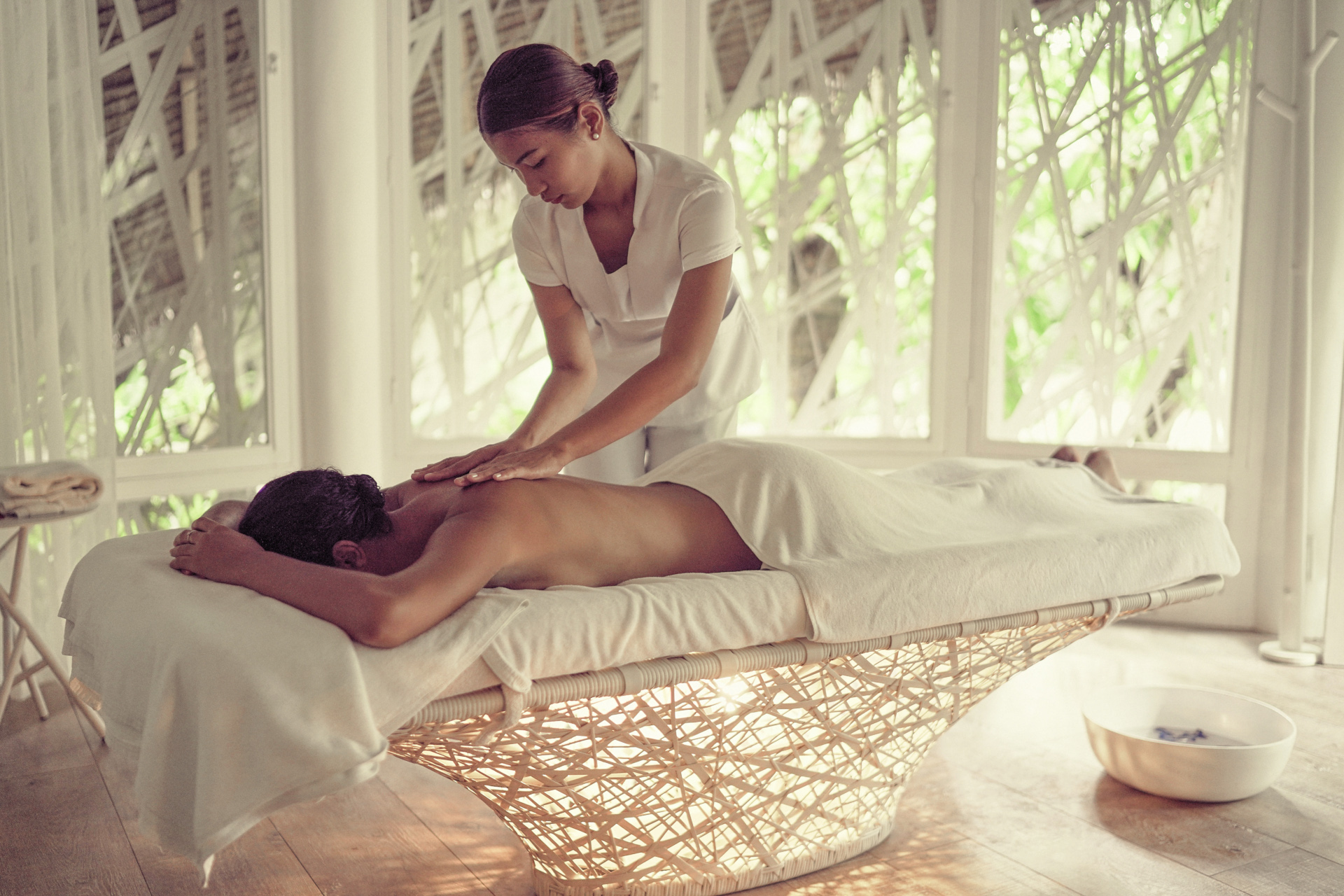 Woman receiving massage