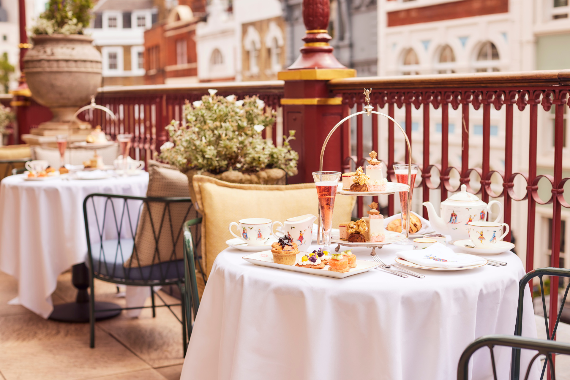 Afternoon tea served on balcony
