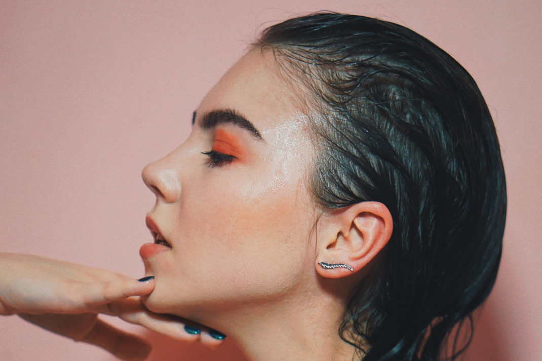 Close up of woman's face