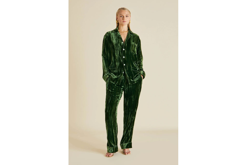 Woman in green PJs