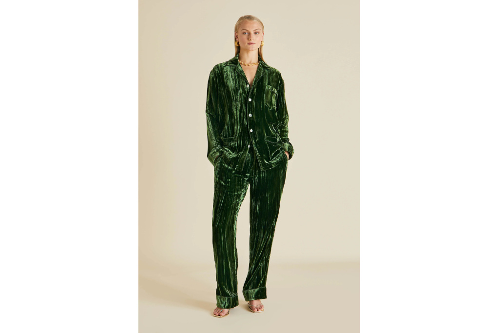 Woman in green PJs