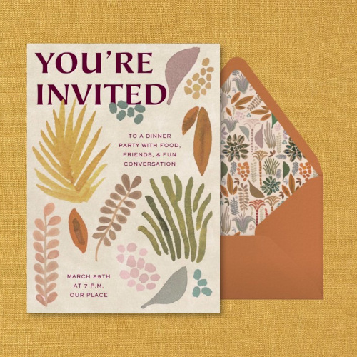 Invite with orange envelope