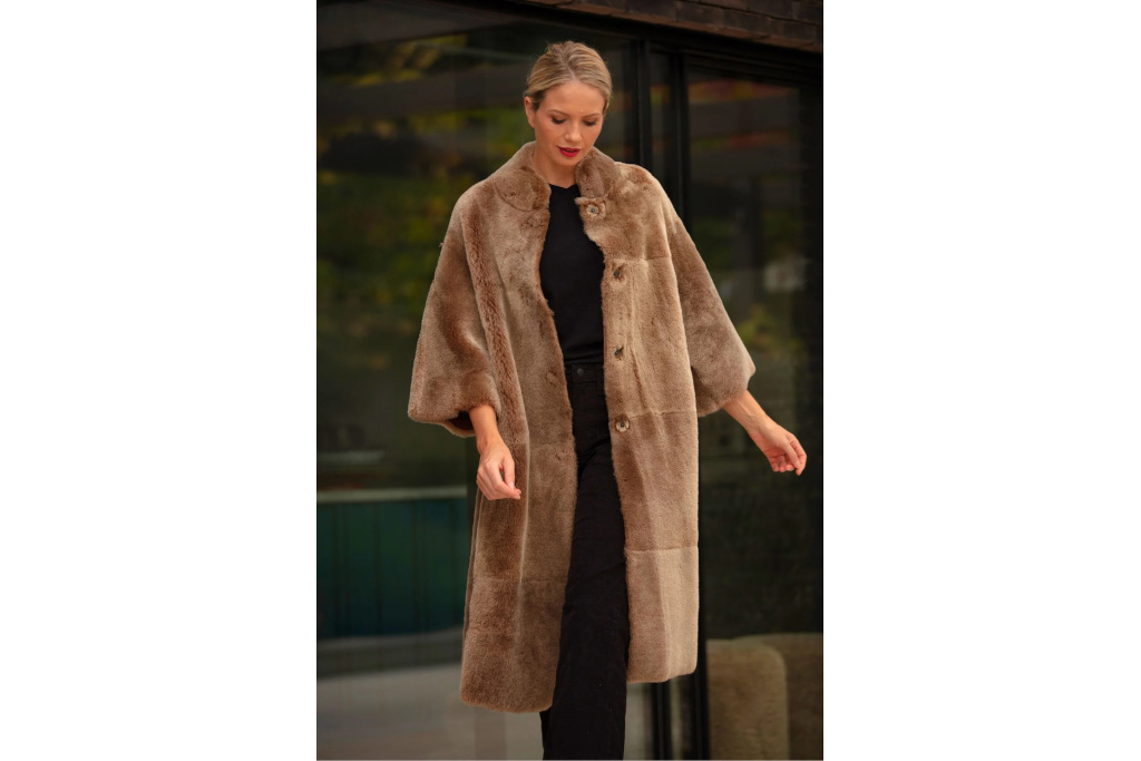 Woman in faux fur coat