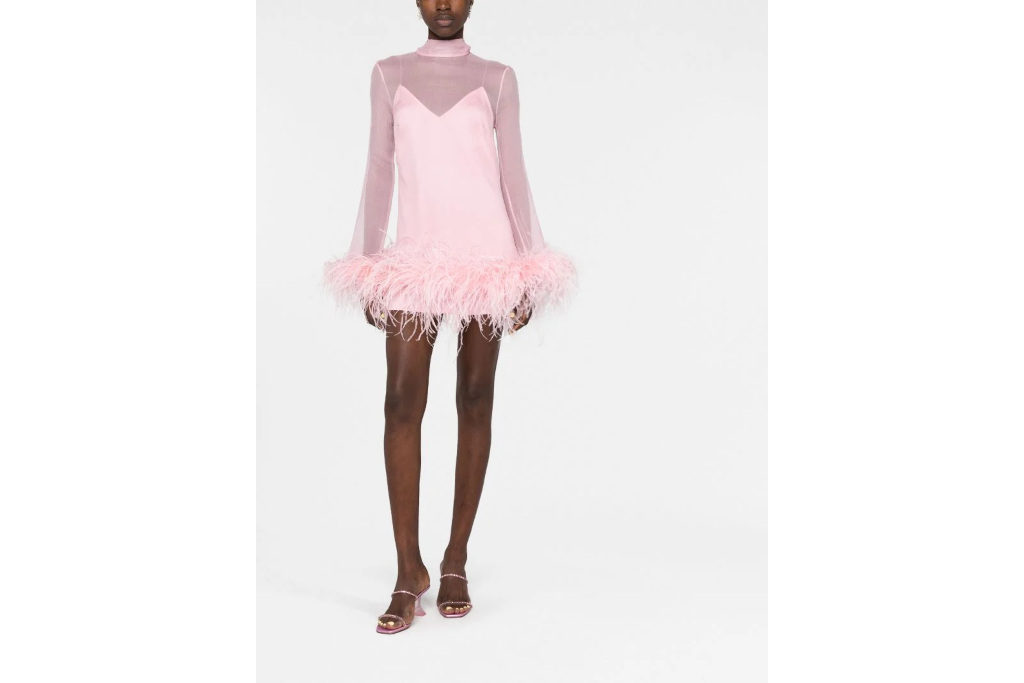 Pink feather dress