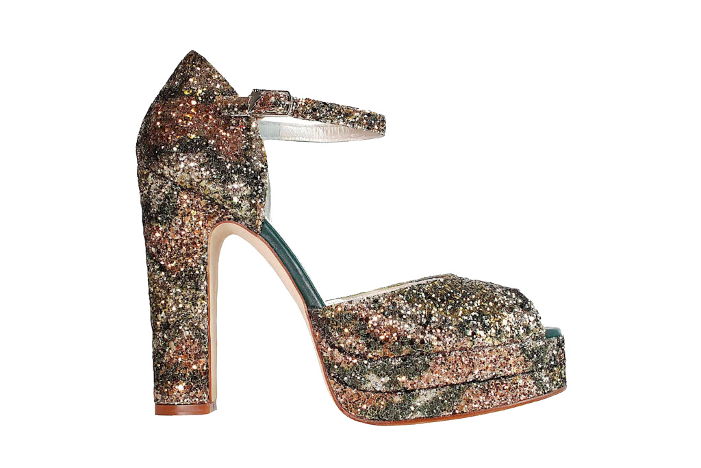 Sparkly platform heel