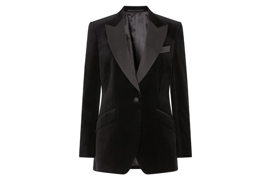 Black velvet tuxedo jacket