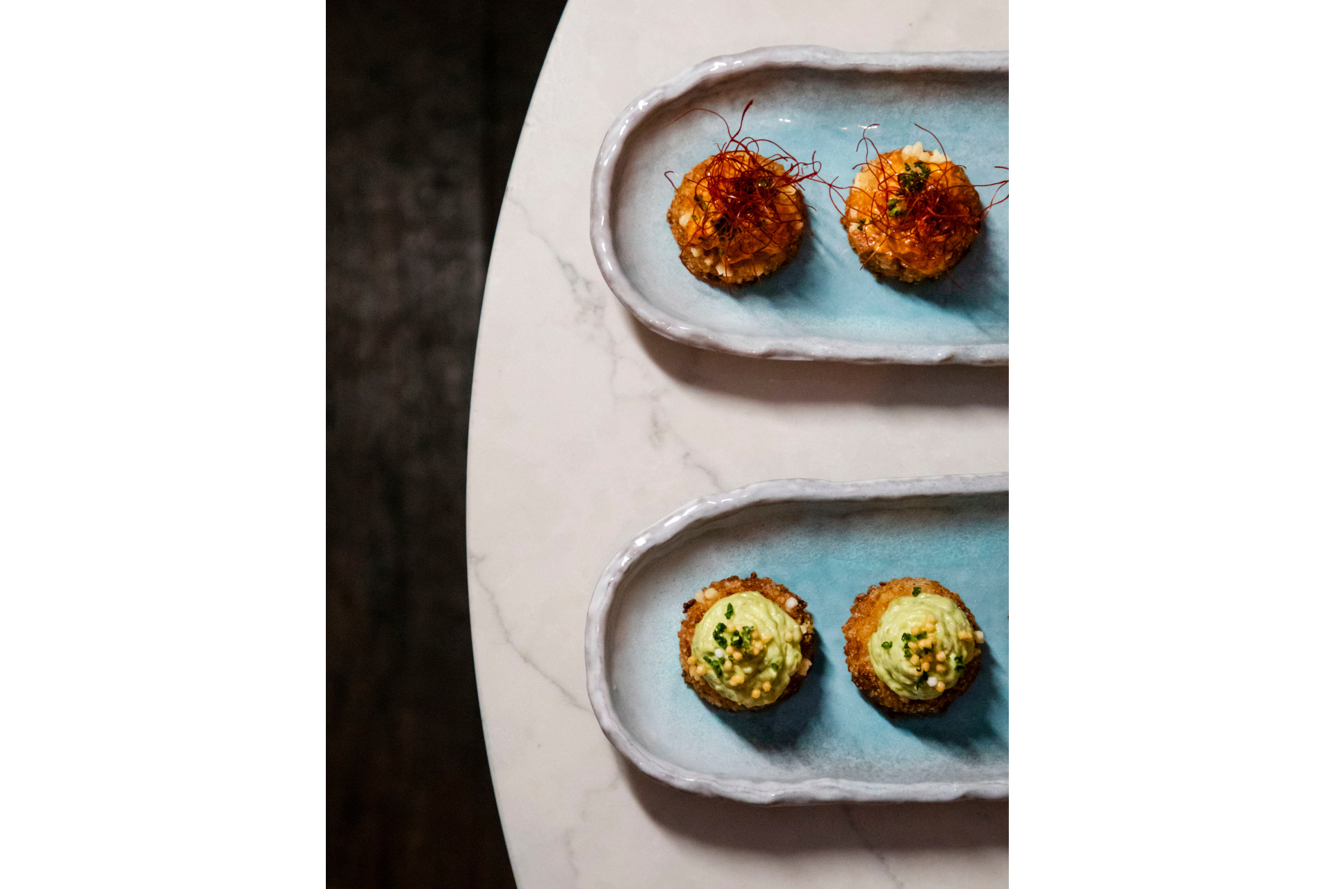 Plates with canapes