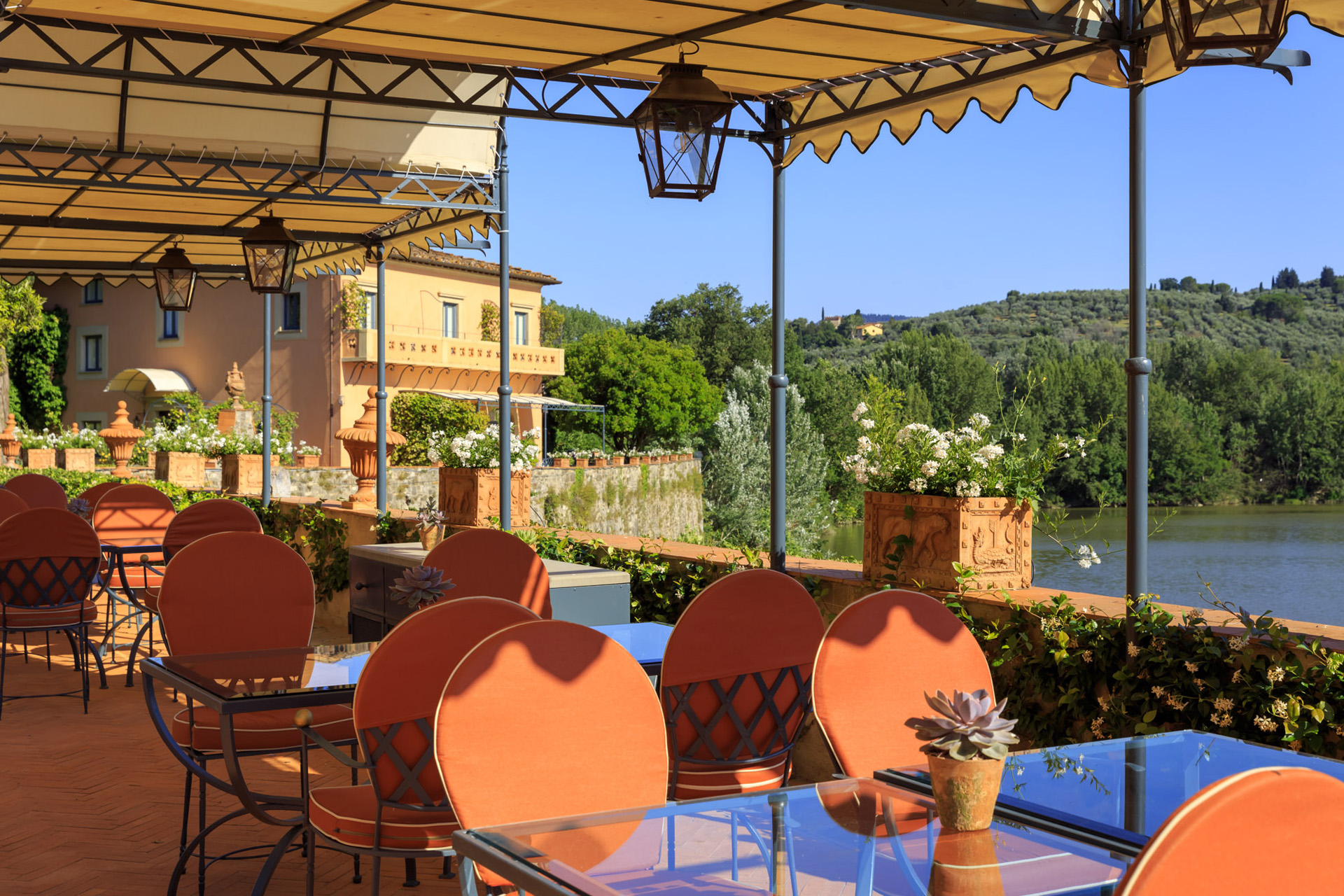 Terrace on the Arno River and Villino on the background