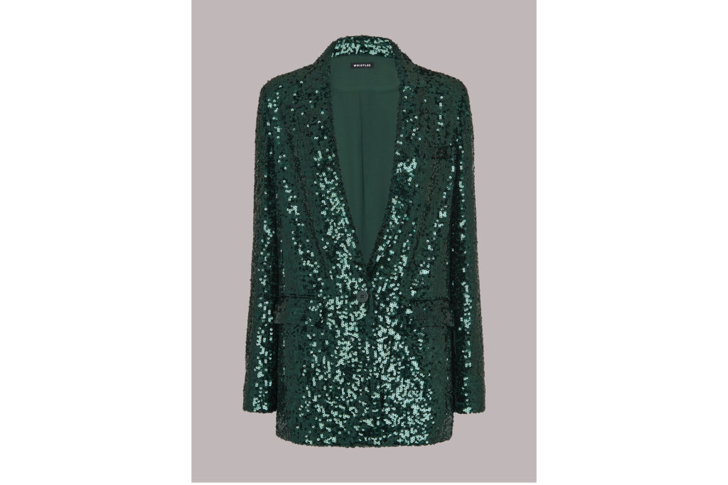 Whistles Sequin Single Breasted Blazer