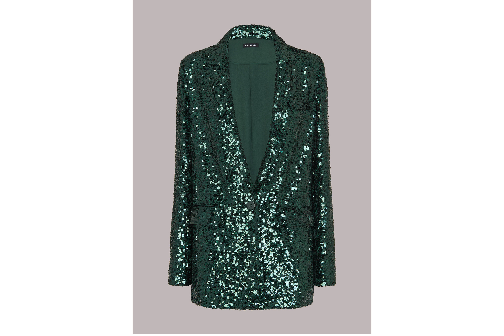 Whistles Sequin Single Breasted Blazer