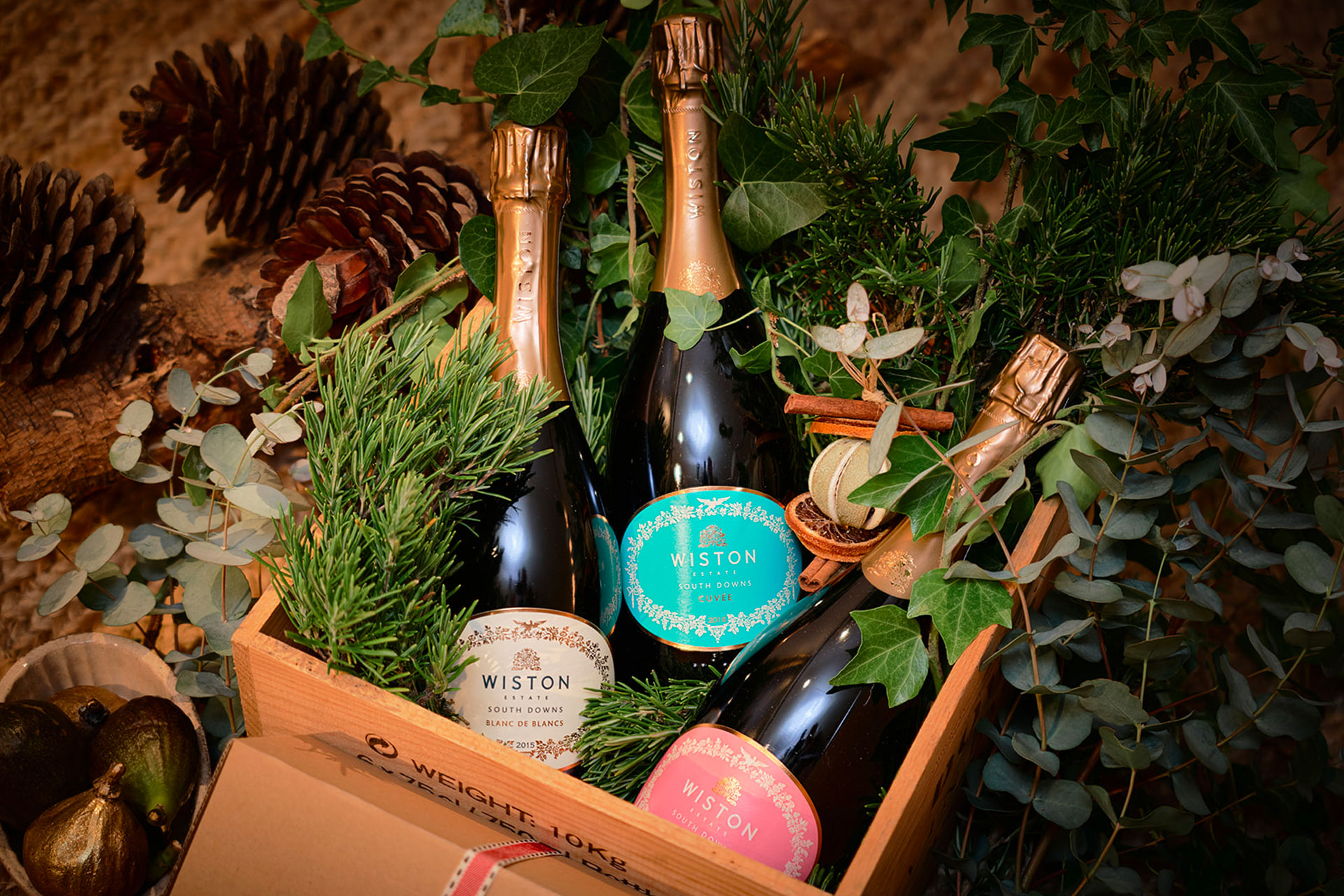 Wiston Estate wines in hamper