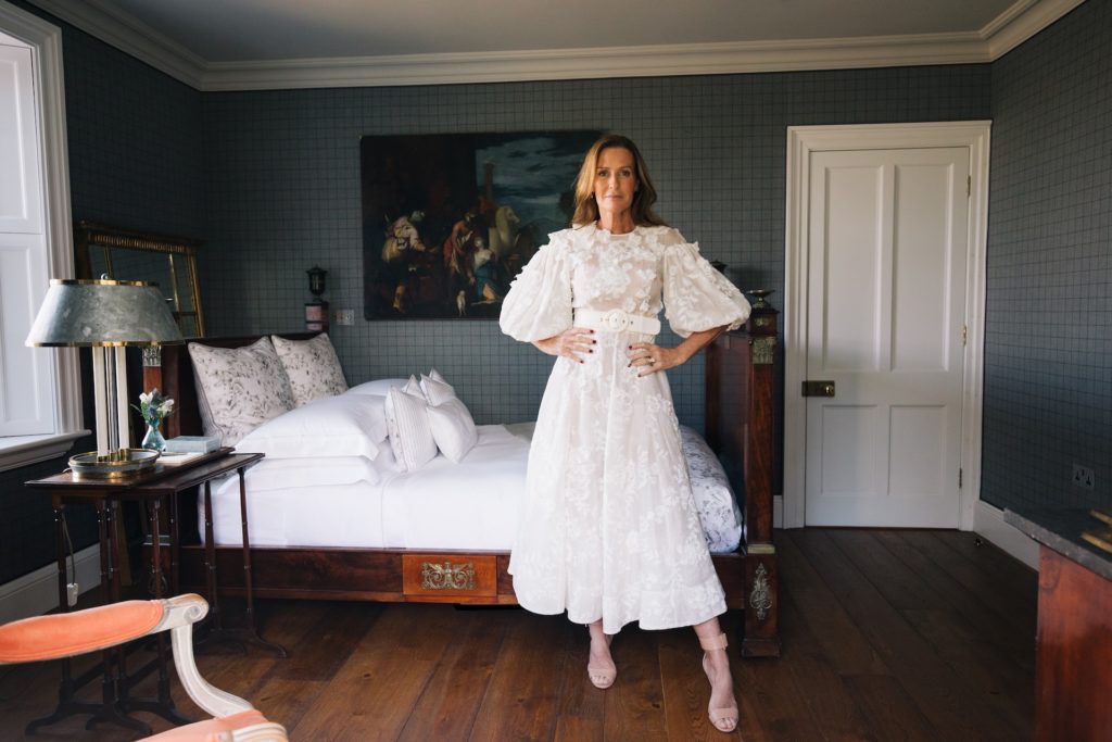 India Hicks shot in bedroom for Heirlooms Linens