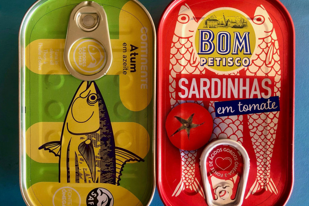 Tinned sardines with cool artwork