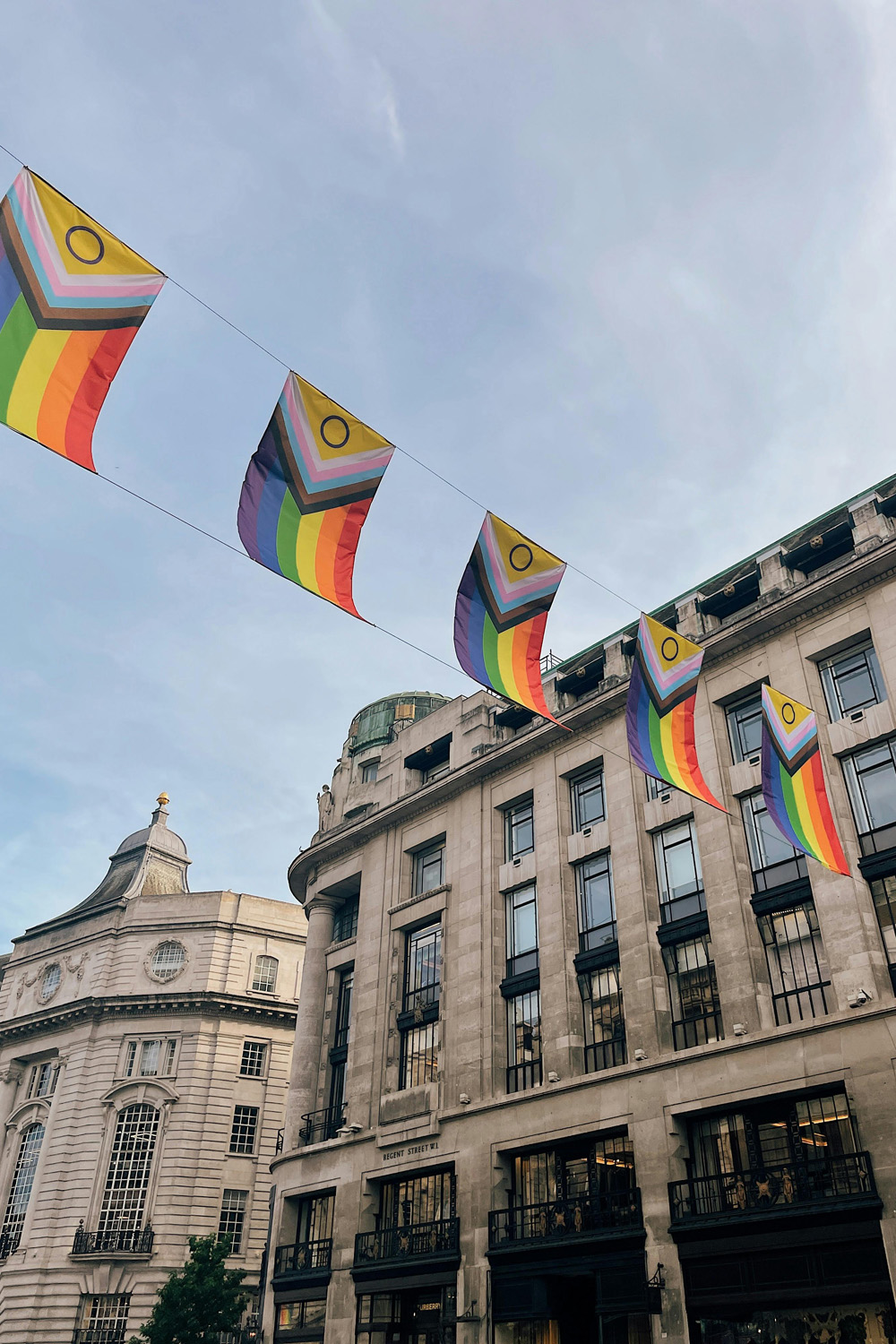Pride Flags Hanging on the Street in London