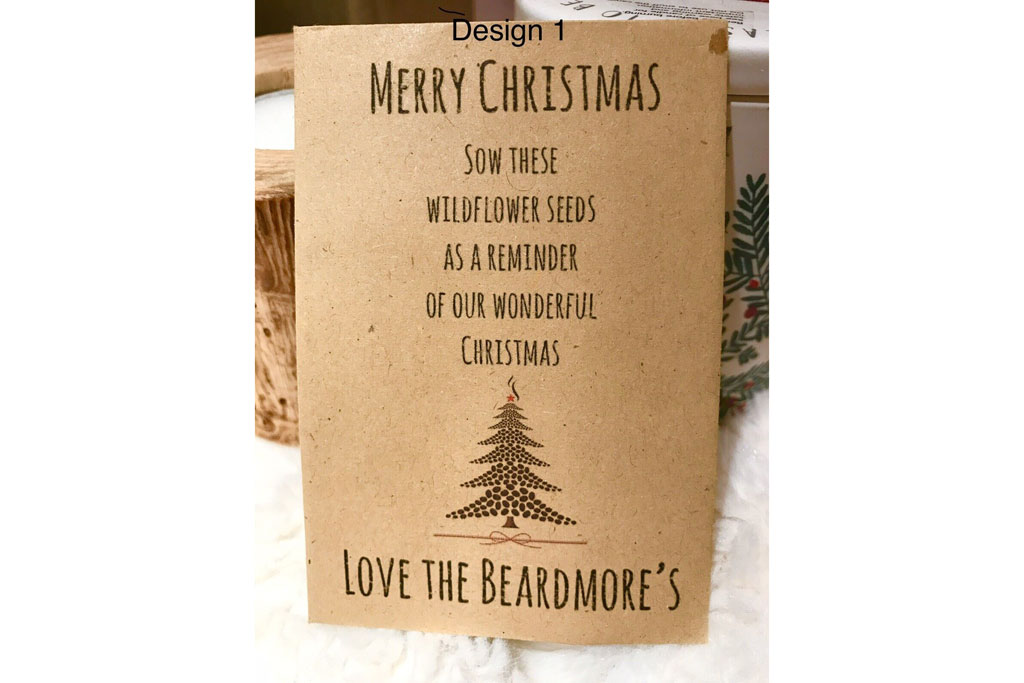 10 x Wildflower Seed Christmas Favours Table Gift