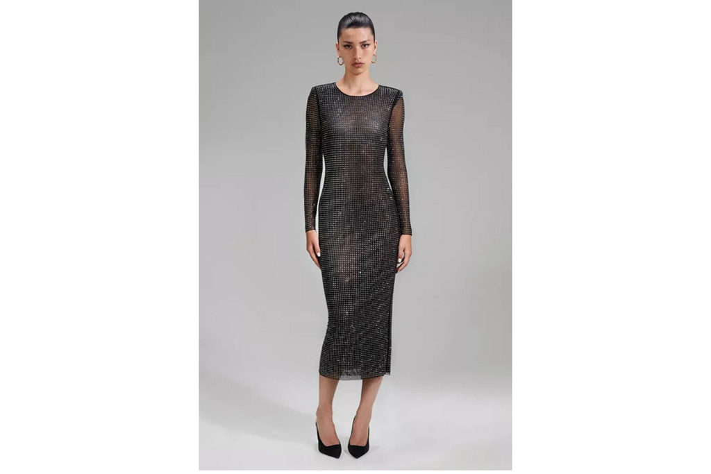 Self-Portrait Rhinestone Mesh Dress