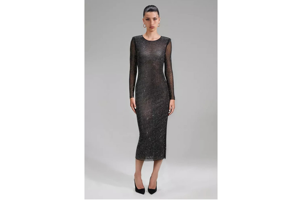 Self-Portrait Rhinestone Mesh Dress