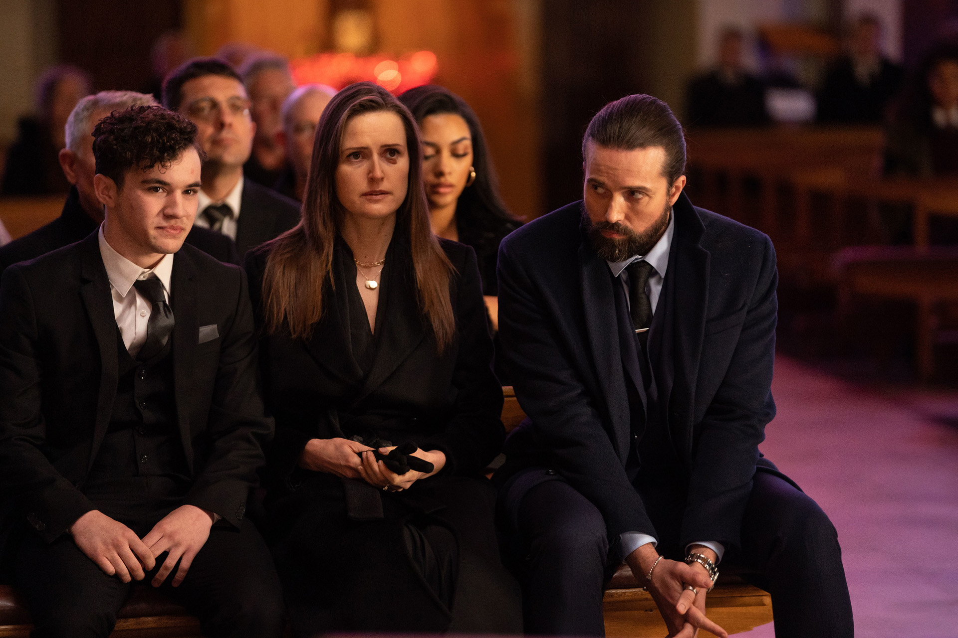 Anthony Kinsella (MARK MCKENNA JR), Amanda Kinsella (CLARE DUNNE), Jimmy Kinsella (EMMETT J SCANLAN) in Kin