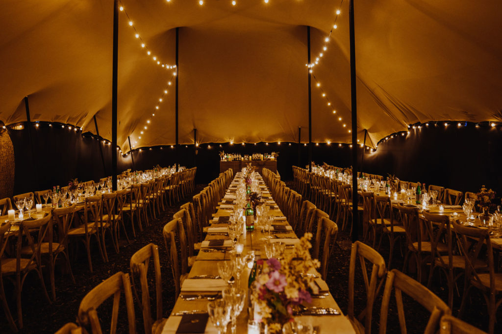 A marquee dinner at Wilderness Reserve