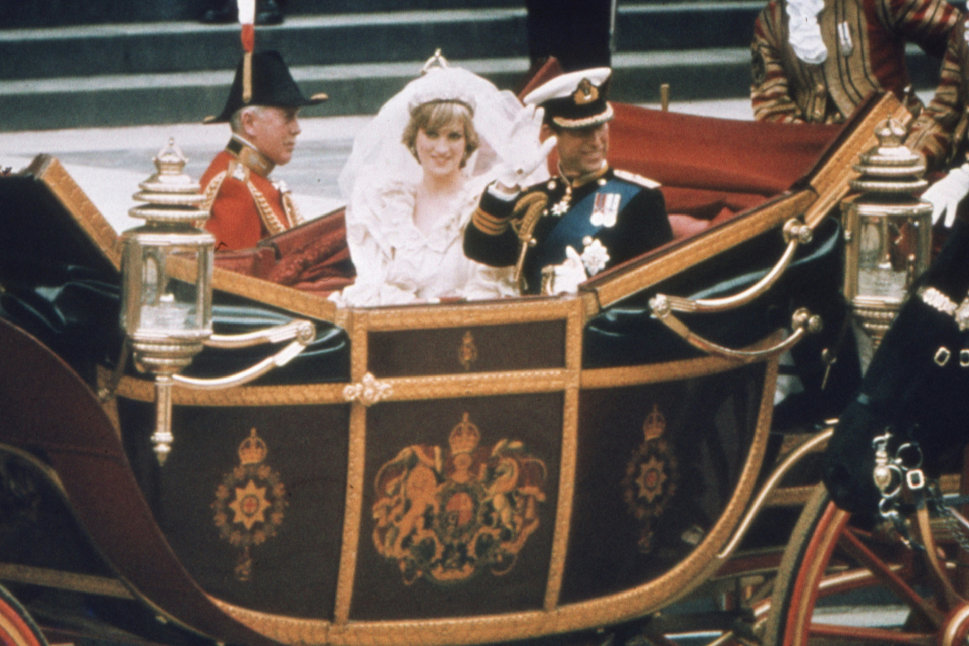 Princess Diana and Prince Charles on their wedding day