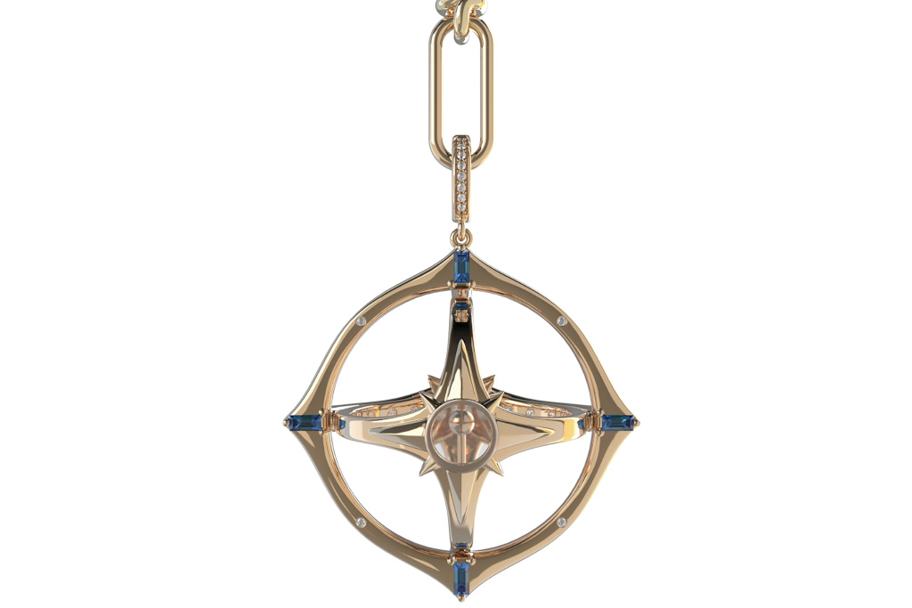 Gold spinning charm