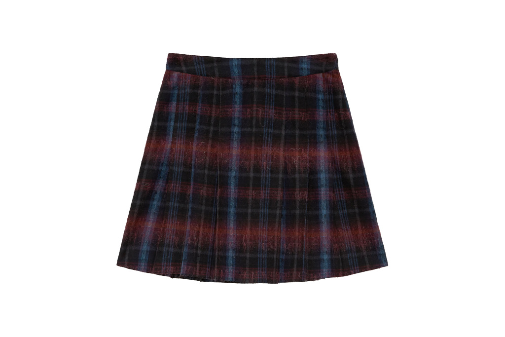 Blue and red tartan skirt
