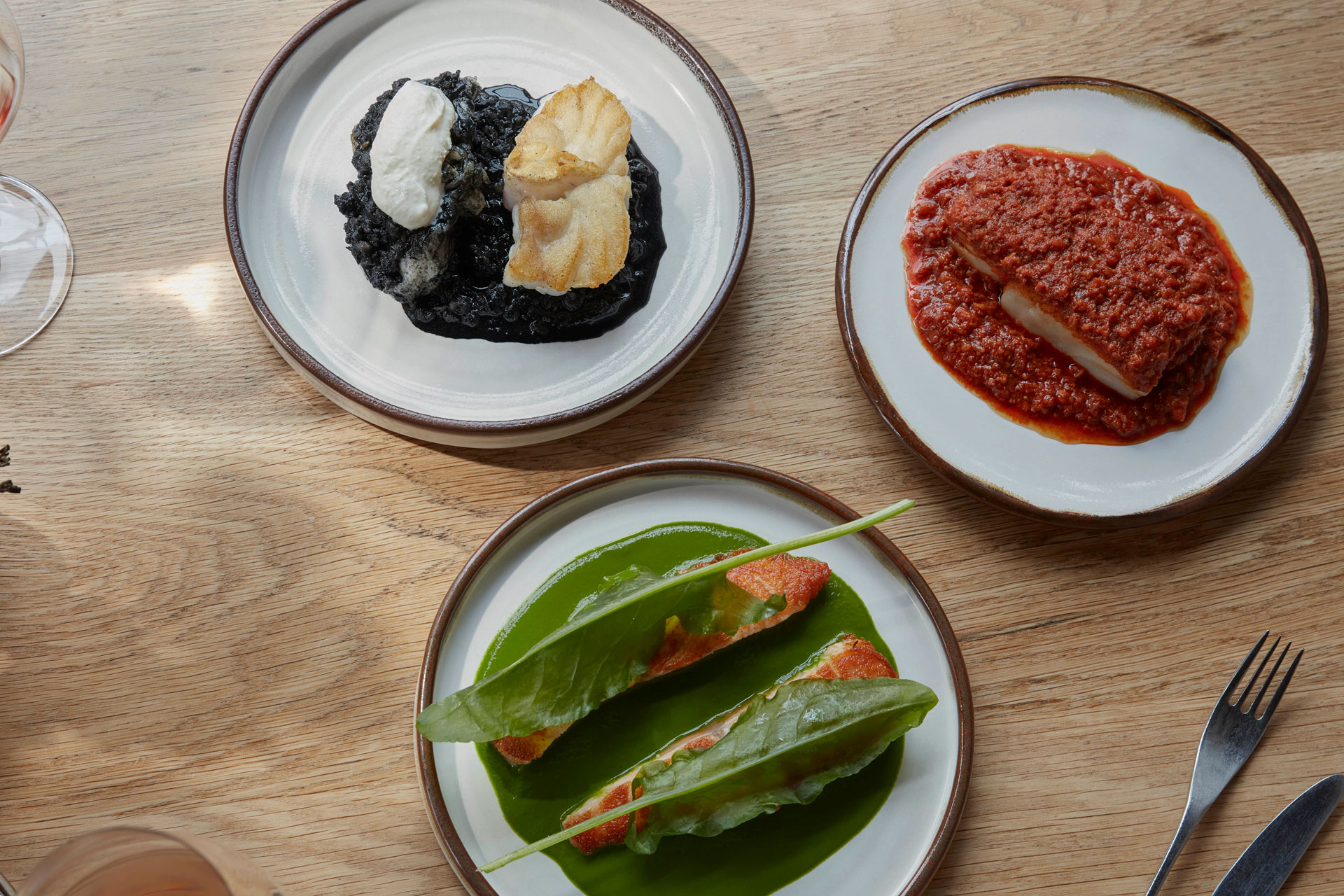 Small plates of food at Morchella restuarant in London